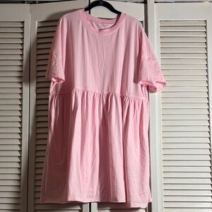 Soft Pink Babydoll T-Shirt Dress